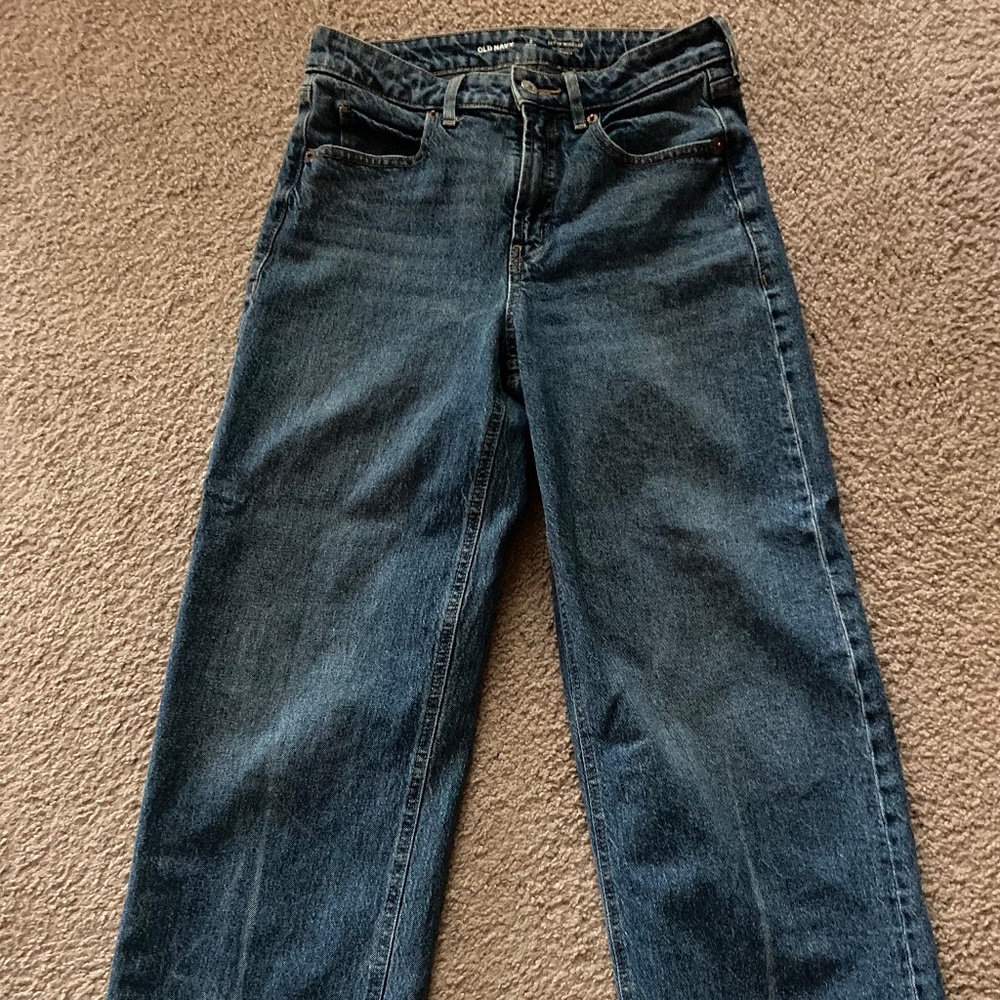 Old Navy Extra High Waist Wide Leg Jeans 2 Petite